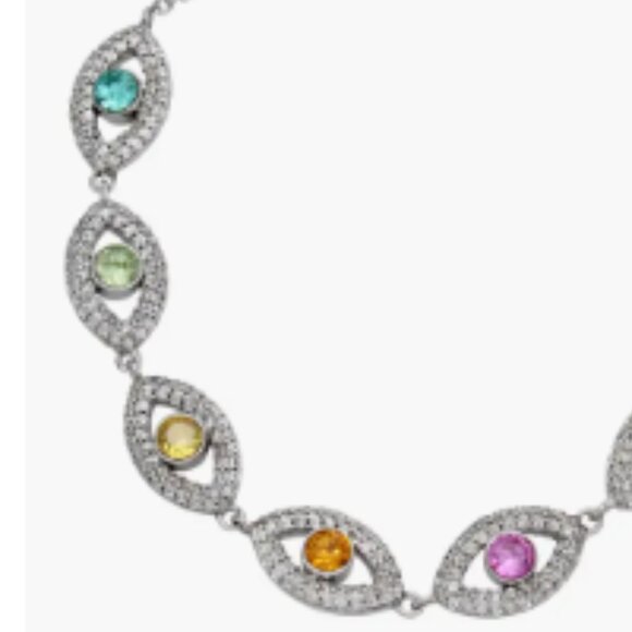 KURT GEIGER LONDONCrystal & CZ Evil Eye Station Bracelet - Picture 3 of 6